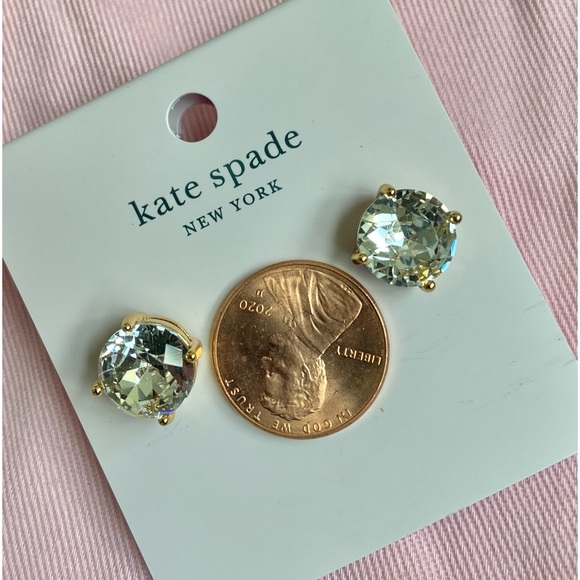 NEW IN DUST BAG Kate Spade Gum drop Clear Studs Earrings O0RU0666, NWT - Picture 1 of 4